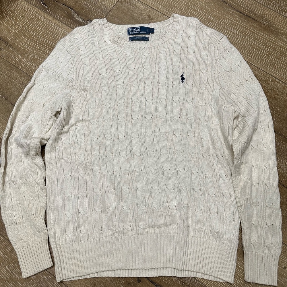 Polo by Ralph Lauren Cream Cable Knit Sweater